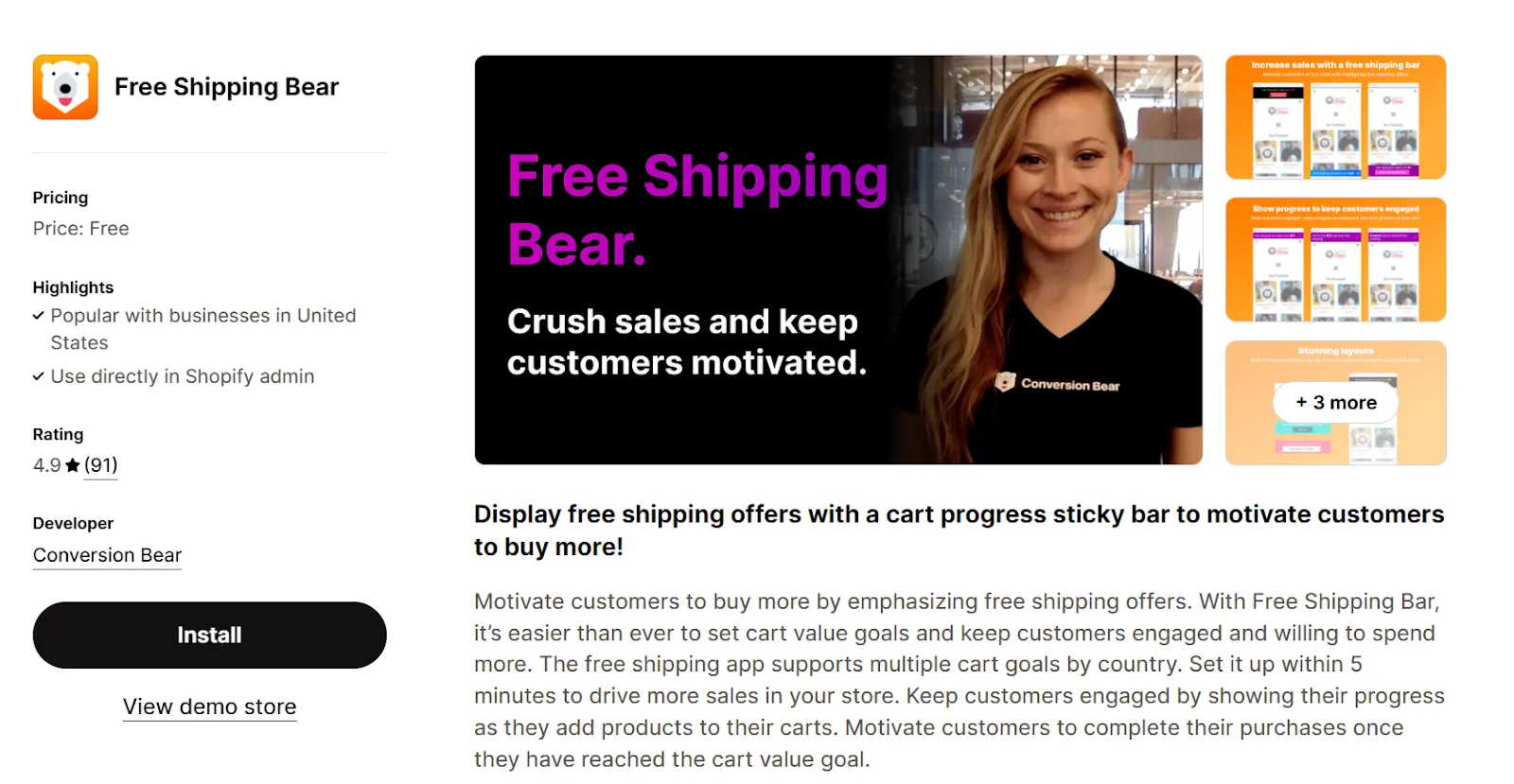 4. Free Shipping Bear